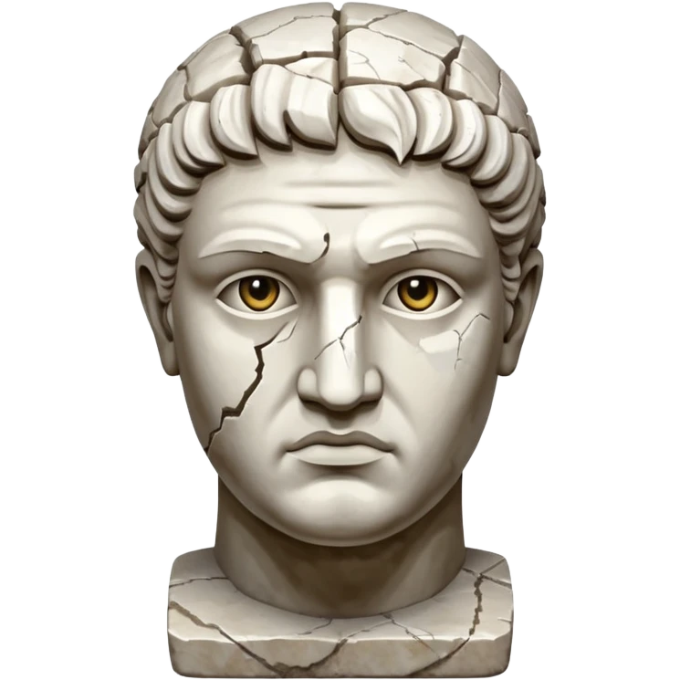 white broken marble greek statue head emoji
