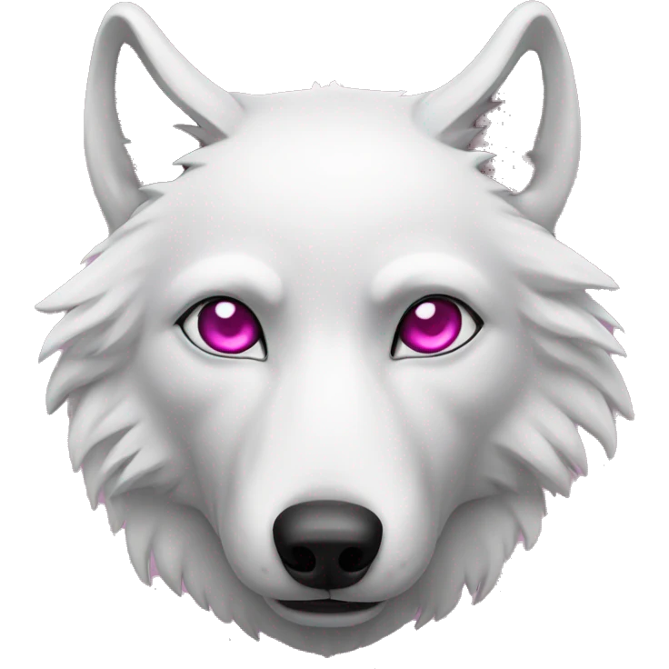 white wolf with dark pink  eyes drinking a vodka emoji