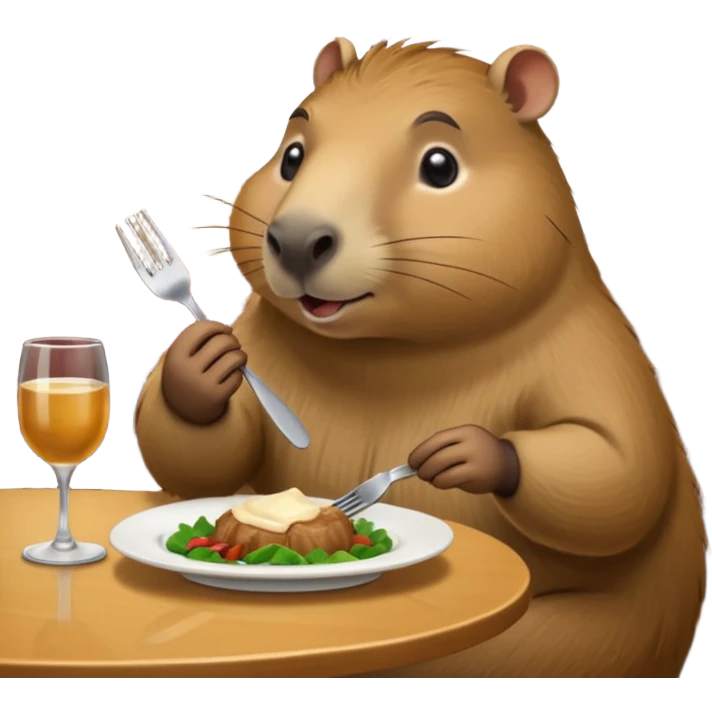 capibara  at a restaurant table emoji