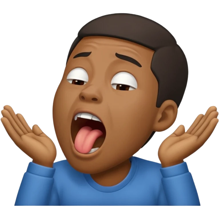 black People Yawning without Hand emoji