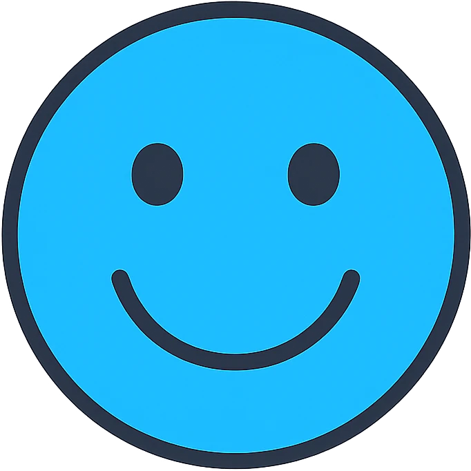 blue happy face emoji