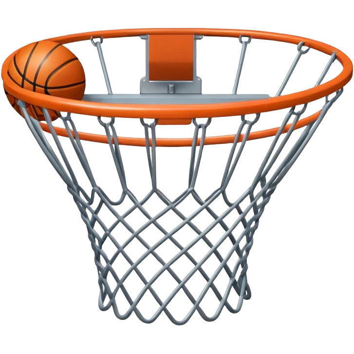Chrome metallic basketball hoop  emoji