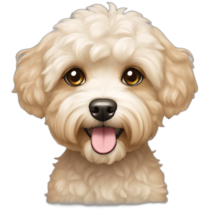 white light brown maltipoo terrier slender shaved emoji