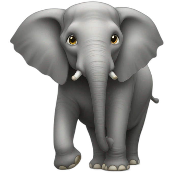 Chat sur un éléphant emoji