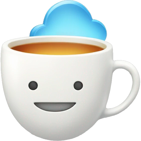 A cup of tea inside a thought bubble  emoji