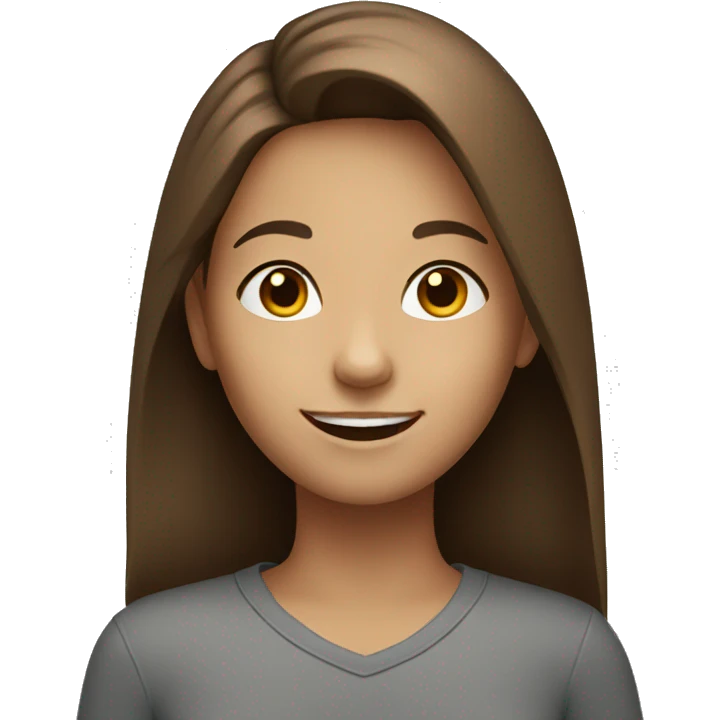 smiling girl with brown hair emoji