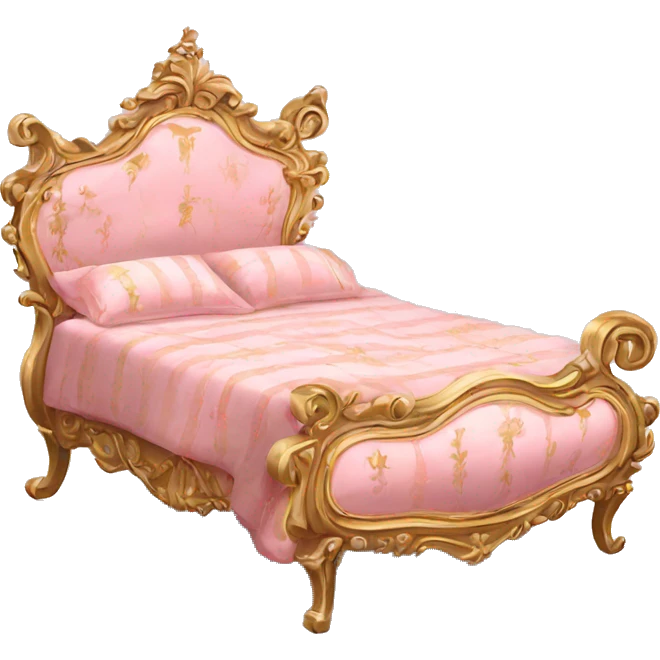vintage pink and gold rococo bed emoji