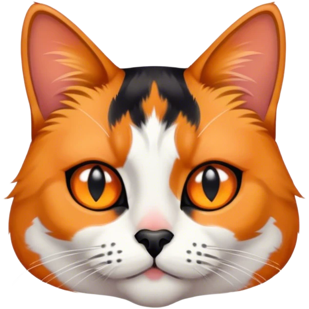 Cat black and orange and white white the black nose emoji