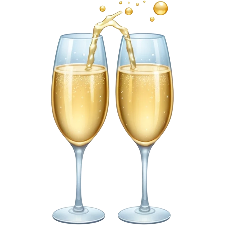 two clinking glasses with sparkles emoji