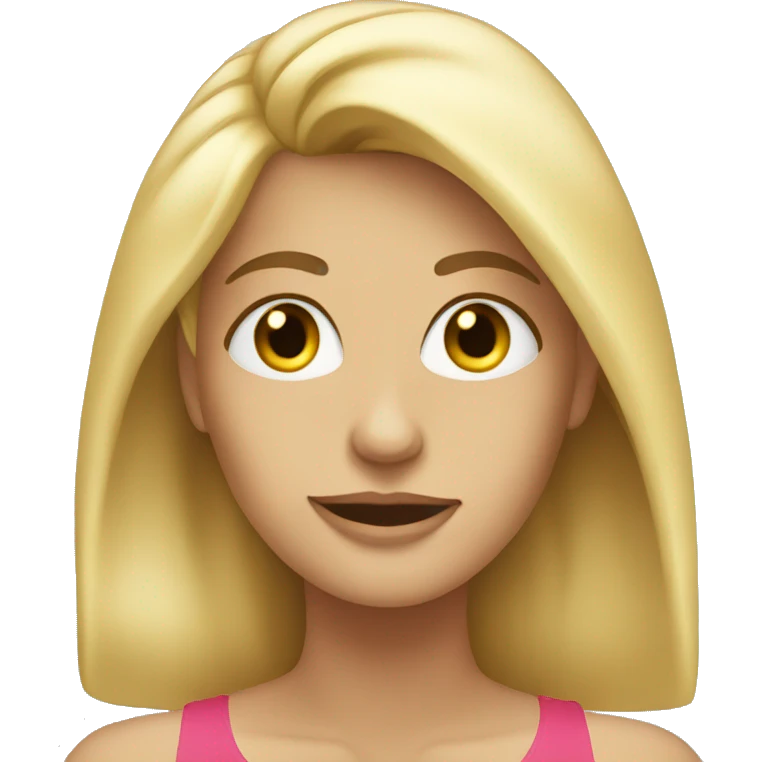 blonde woman looking at viewer emoji