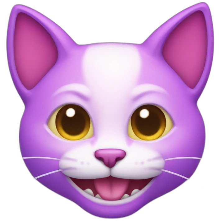 pink purple devil cat smiling emoji