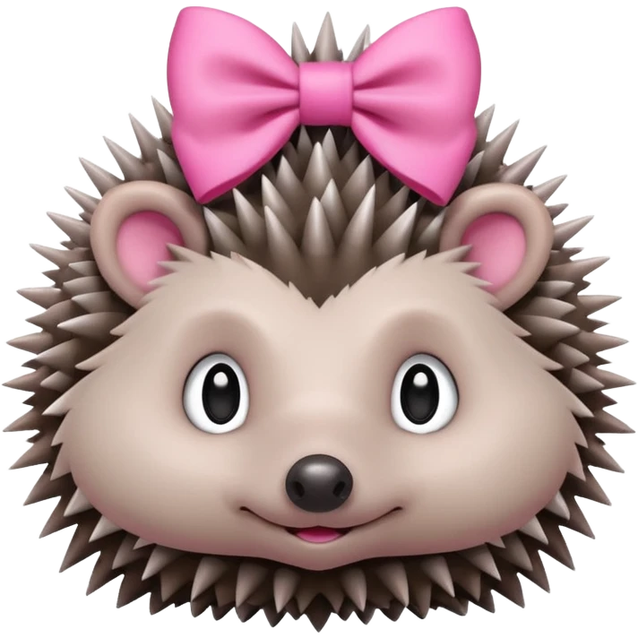 hedgehog with a pink bow emoji