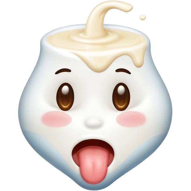 Emoji drooling with milk on chin emoji