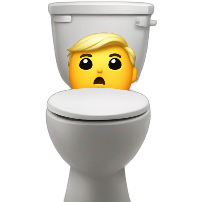 Trump is in the toilet emoji