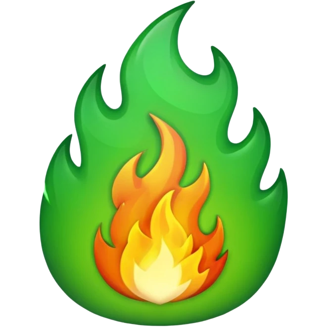 green fire emoji