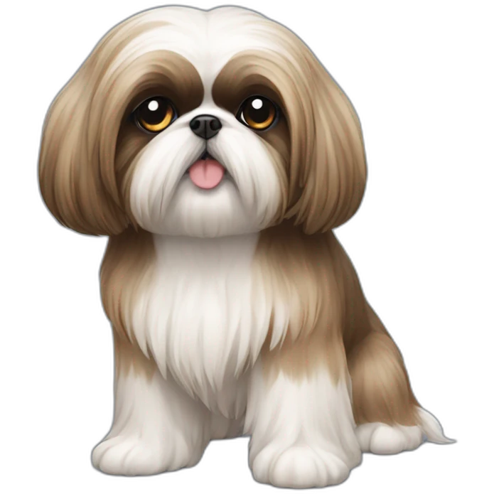 Dog Shih Tzu with long wool full-height  emoji