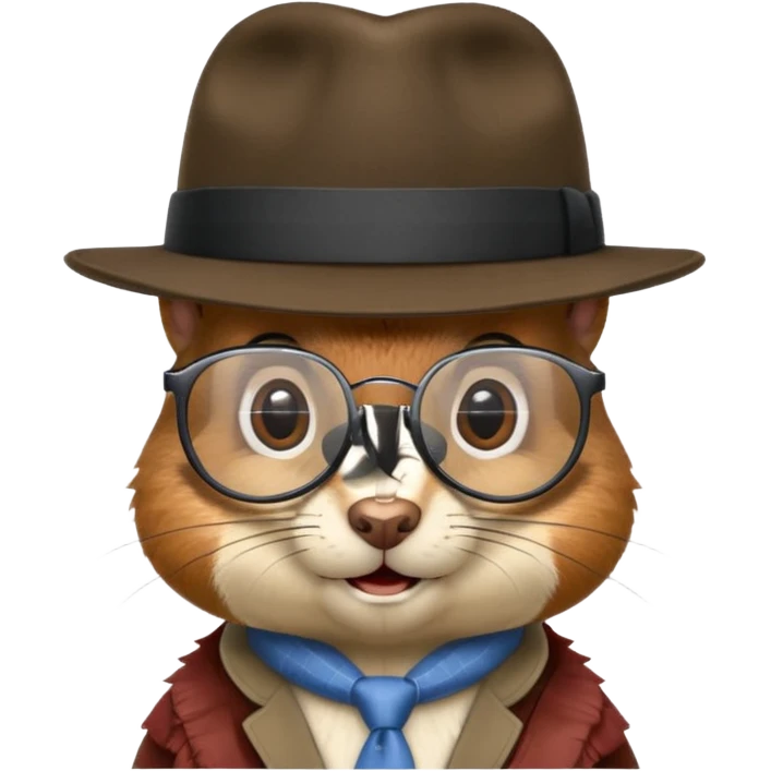 squirrel with glasses and fedora emoji