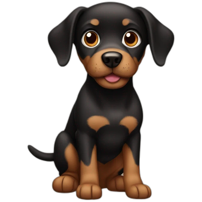 black and brown dog emoji