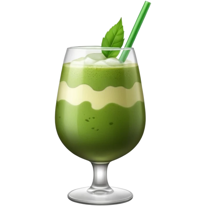 Iced Matcha latte in a wine glass emoji