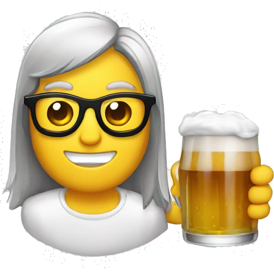 Idoso de oculos tomando cerveja  emoji