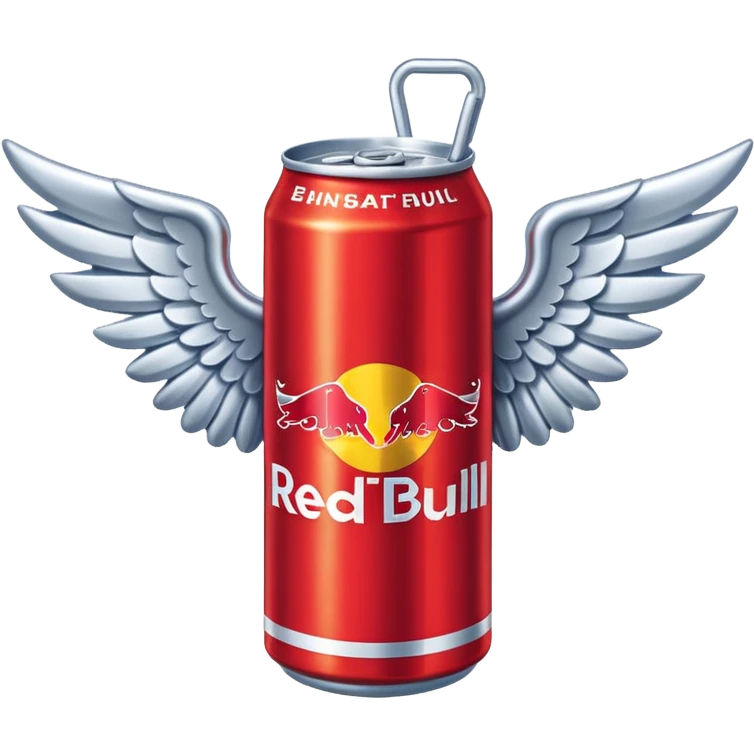 a red bull can with wings emoji