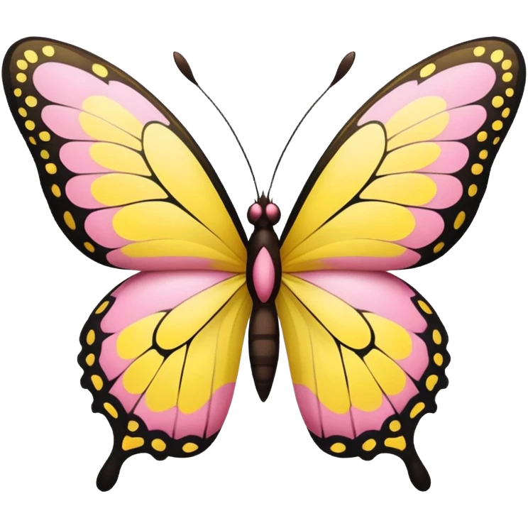 a yellow and pink colored butterfly emoji