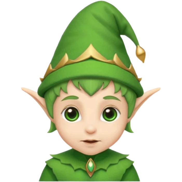 Tiny elf baby with pointy ears and hat emoji