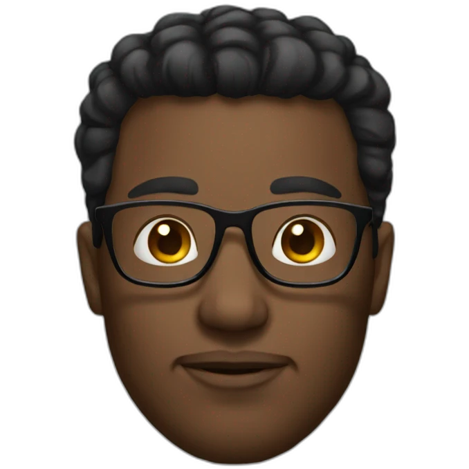 Man with glasses black heir emoji