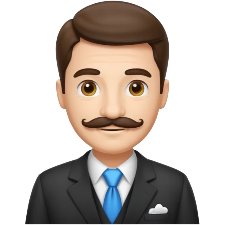 a housekeeper in suit with a mustache emoji