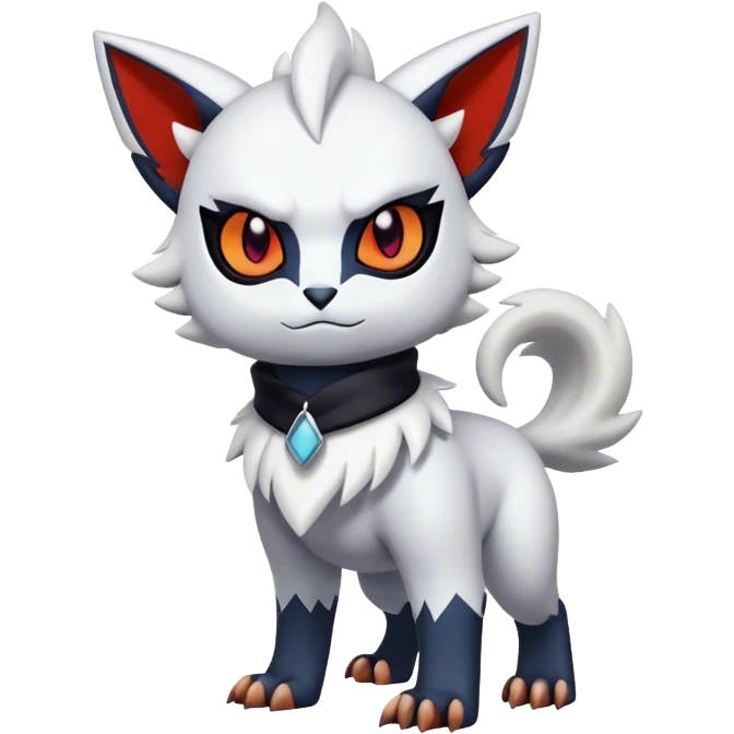Edgy Cool Kawaii Litten-Absol-Pokémon Full Body emoji
