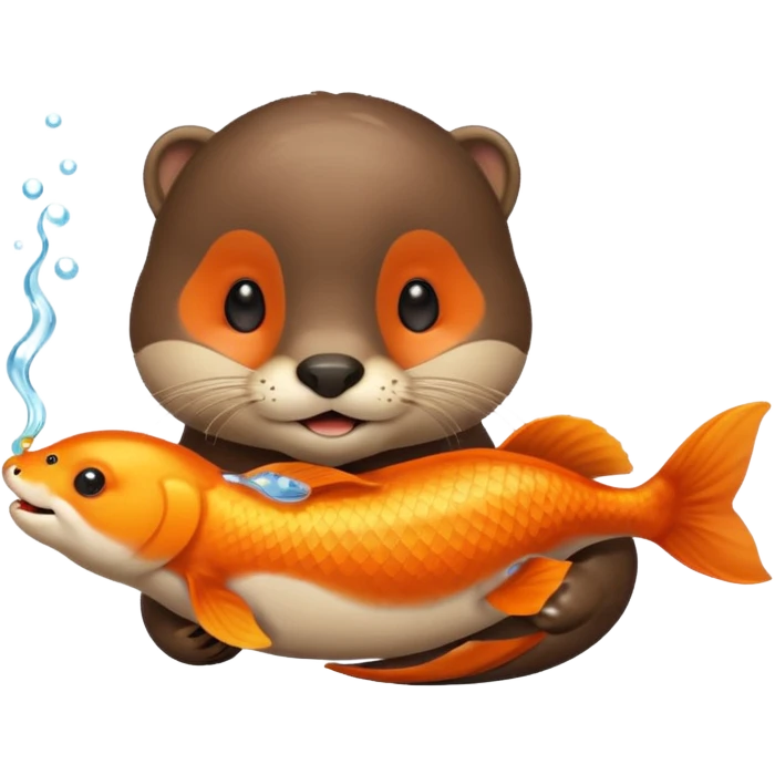 Otter eating goldfish emoji
