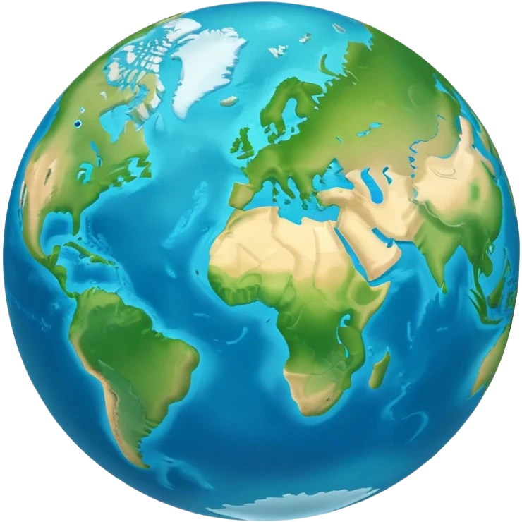 planet Earth with continents and oceans emoji