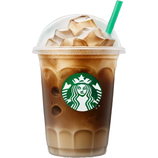 Starbuck ice coffee with ice cubes emoji