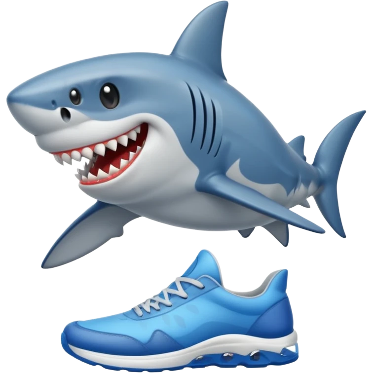 Shark with a blue shoes emoji