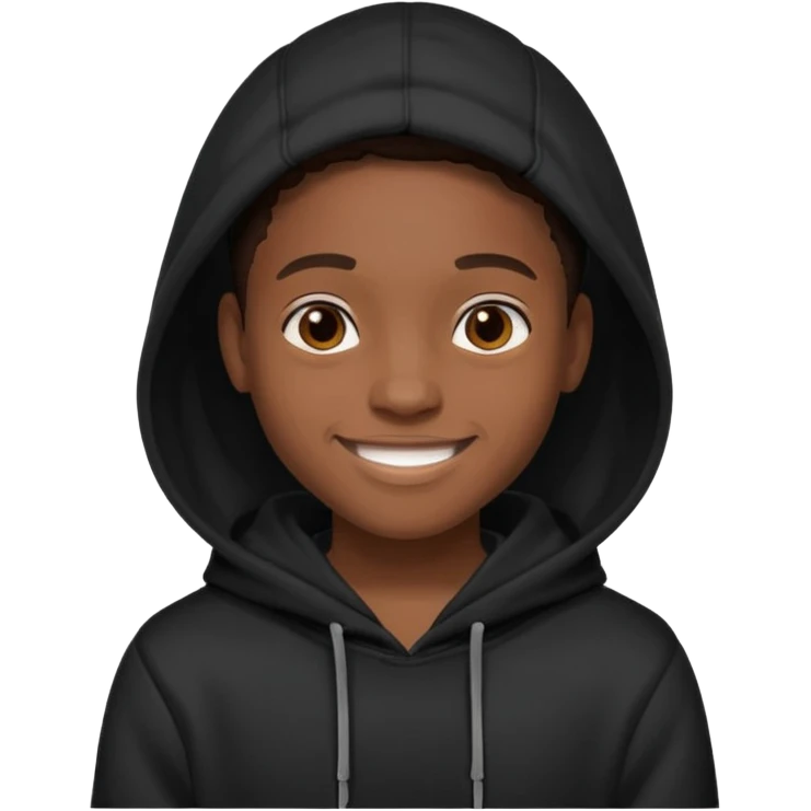 black young adult in a hoodie with care free persona emoji
