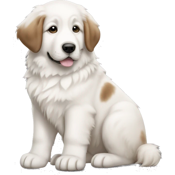 Puppy Great Pyrenees with Brown Ears  emoji