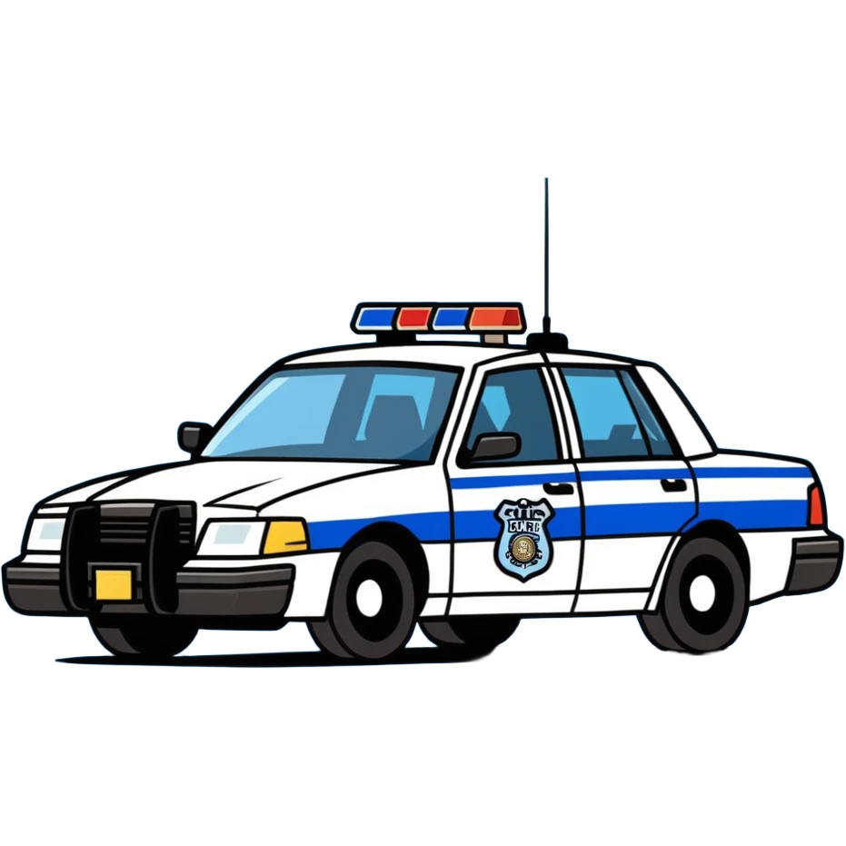 LSPD police car, cartoon style, blue and white color scheme emoji