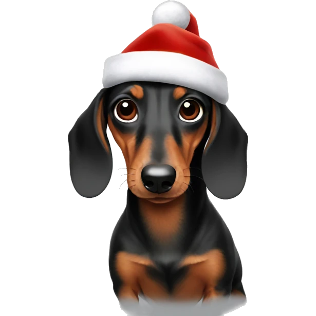 Dachshund with Santa beanie emoji
