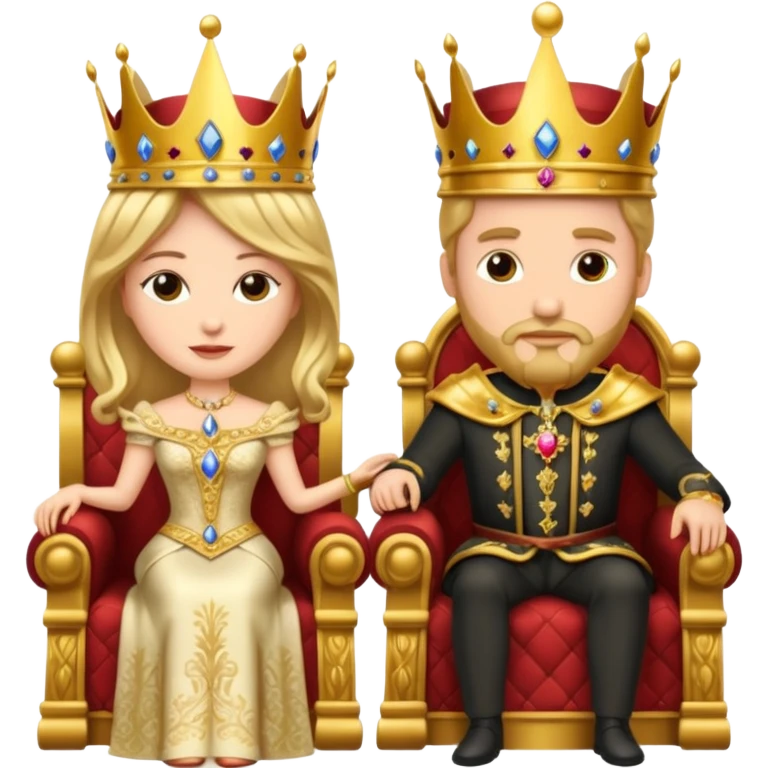 King and Queen in their thrones emoji