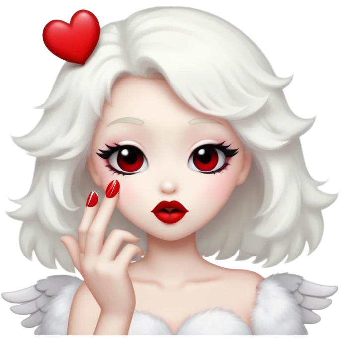 Angel Dust from Hazbin Hotel blowing a kiss, emoji style emoji