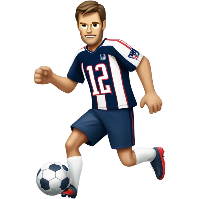 Tom Brady playing soccer  emoji