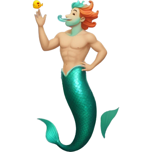 Merman blows kiss emoji