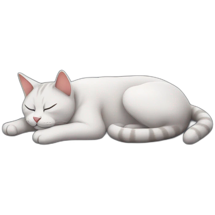 Sleeping cat around city emoji