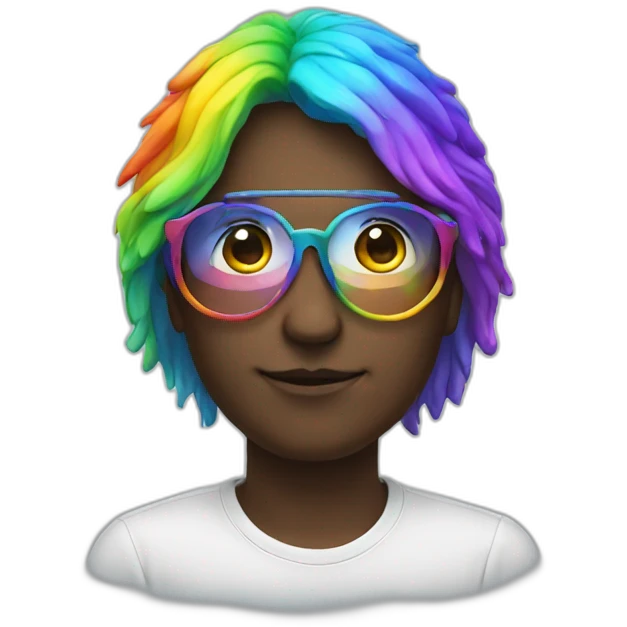 rainbow glasses not on face emoji