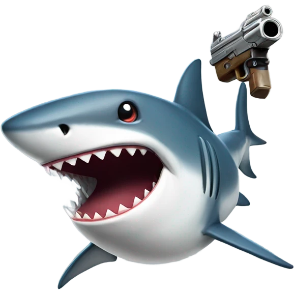 Shark with gun  emoji