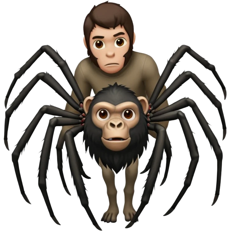 Gorilla head horse boy spider legs emoji
