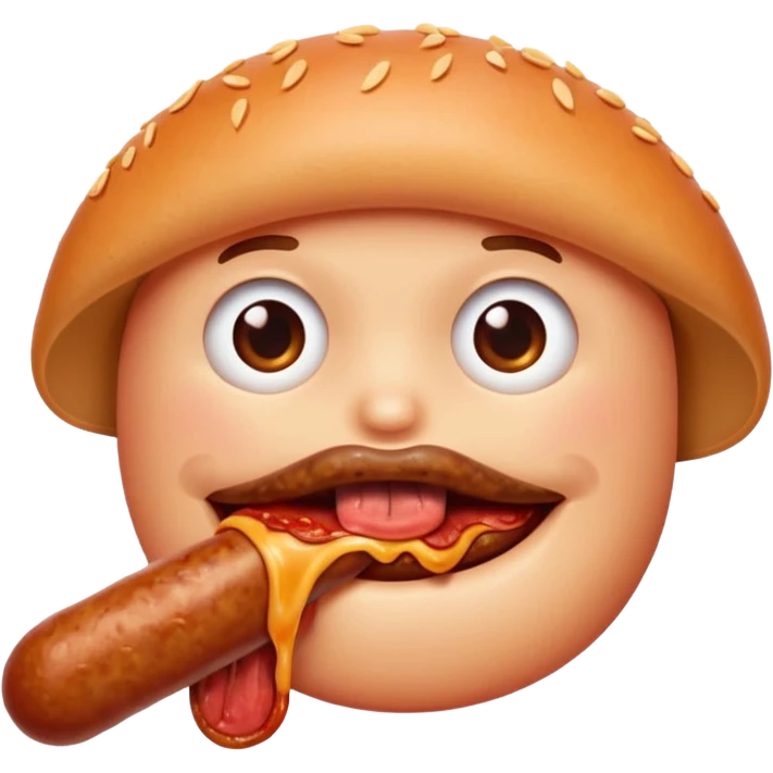 Mouth on sausage emoji