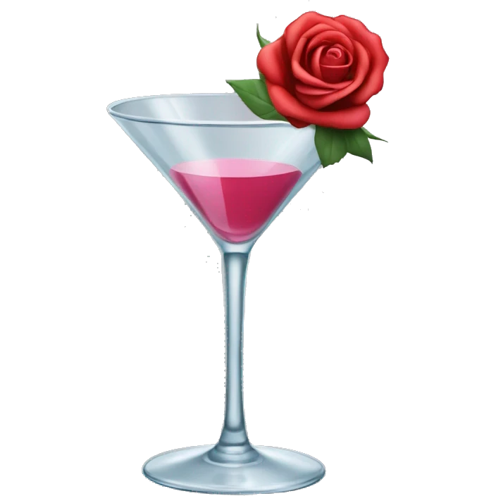 A martini glass with a rose on top of it emoji