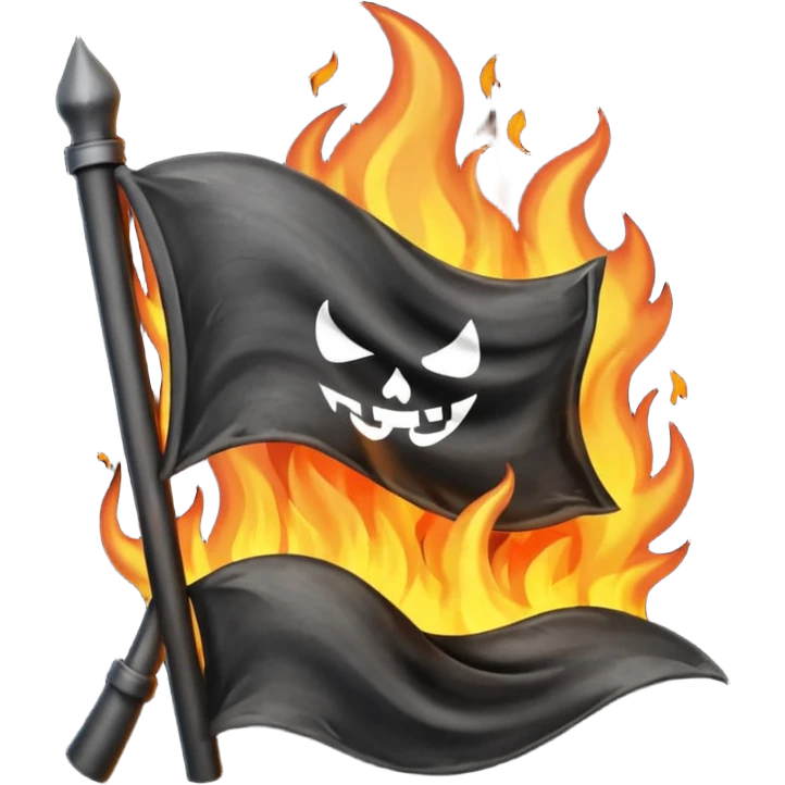 Burning black flag emoji