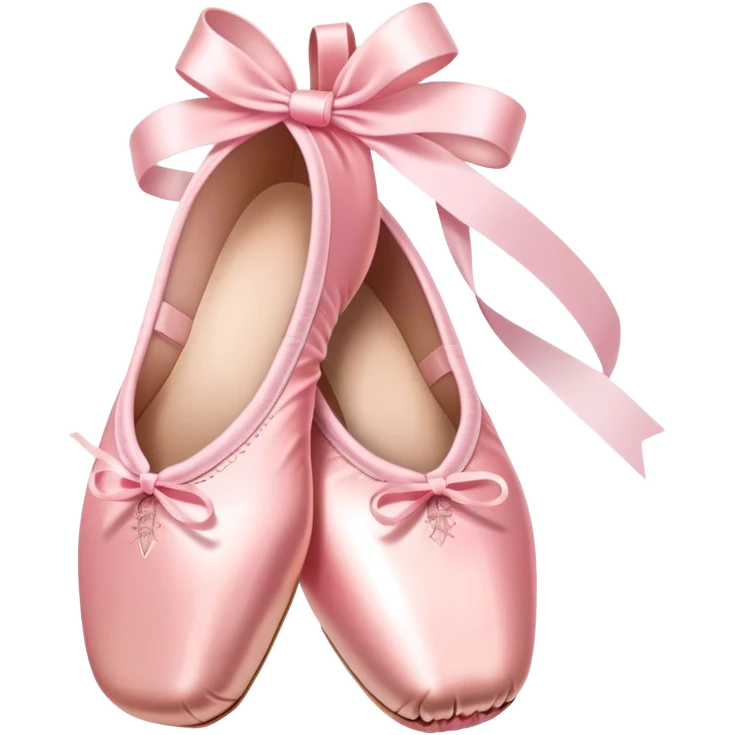Humanless emoji for Ballet: close-up of  a pair of pointe shoes. The icon should capture the elegance and precision of ballet, with a focus on these iconic elements. Transparent background. emoji